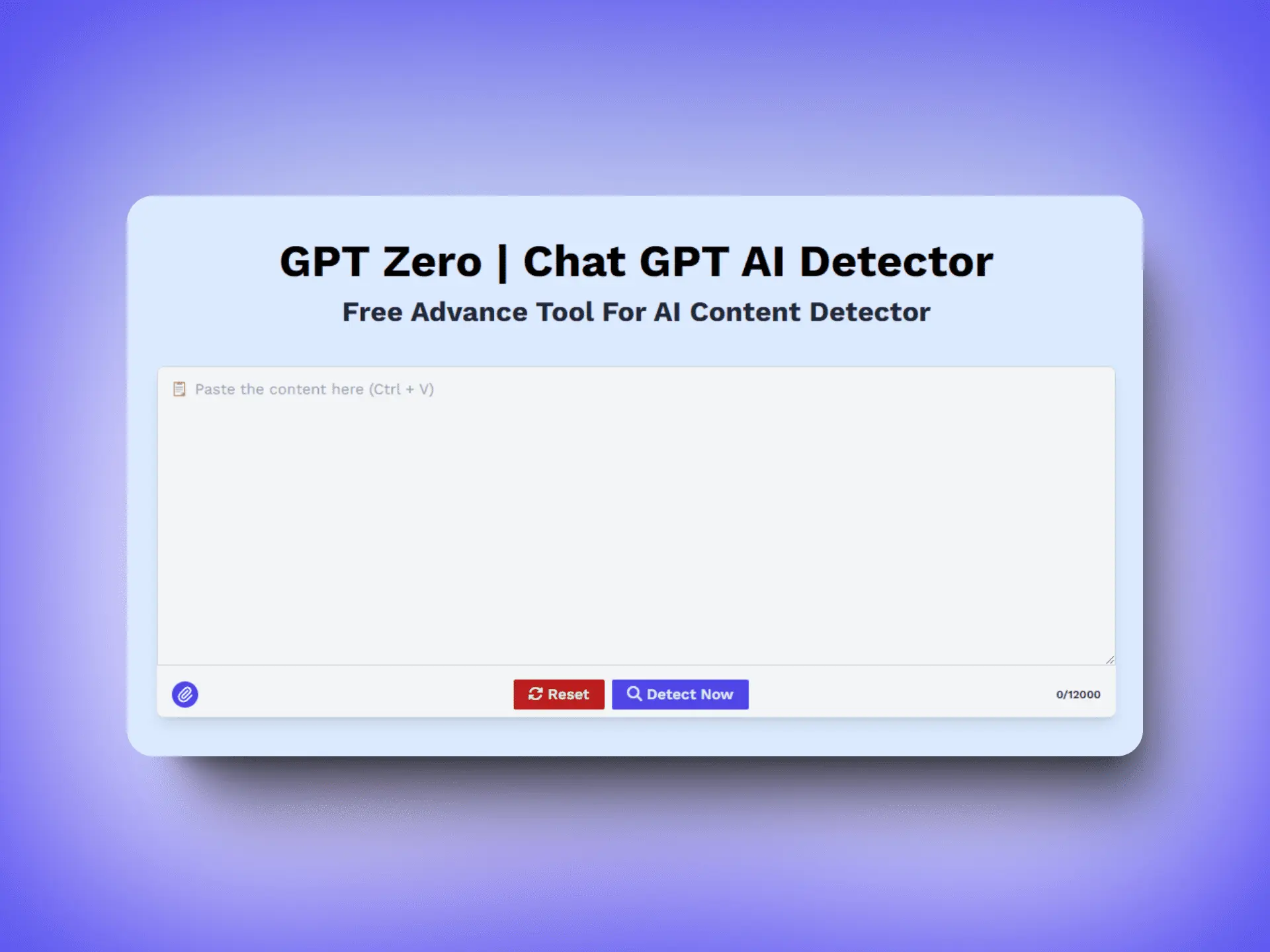 GPT Zero Interface